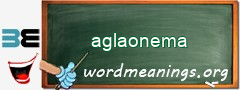 WordMeaning blackboard for aglaonema